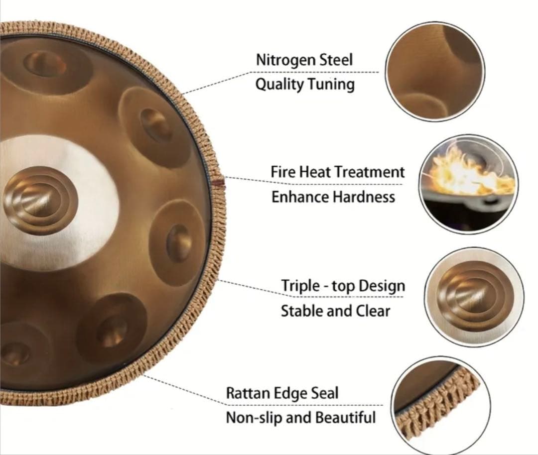 スティールドラム　ハンドパン　スタンド、ケース付き　タングドラム