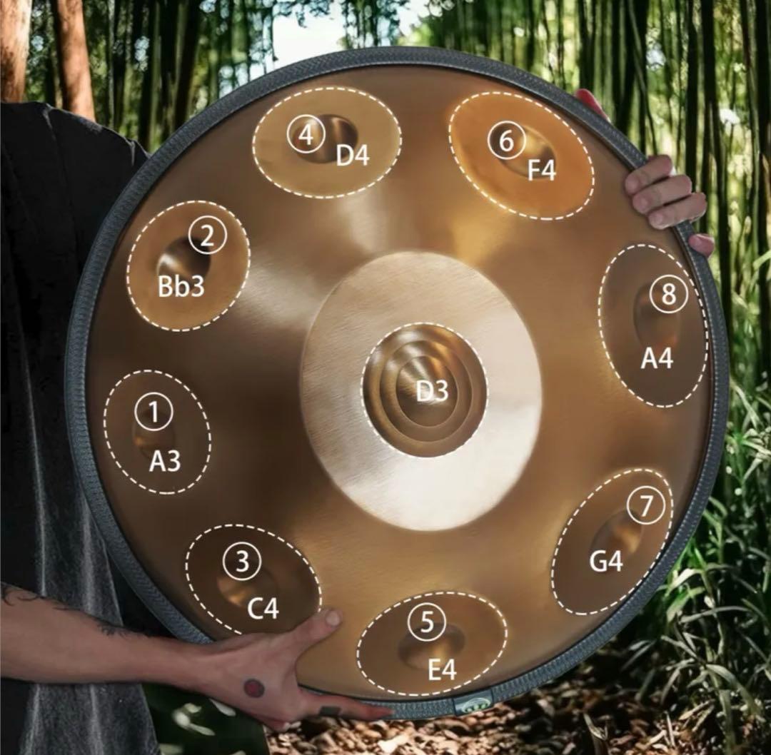 スティールドラム　ハンドパン　スタンド、ケース付き　タングドラム