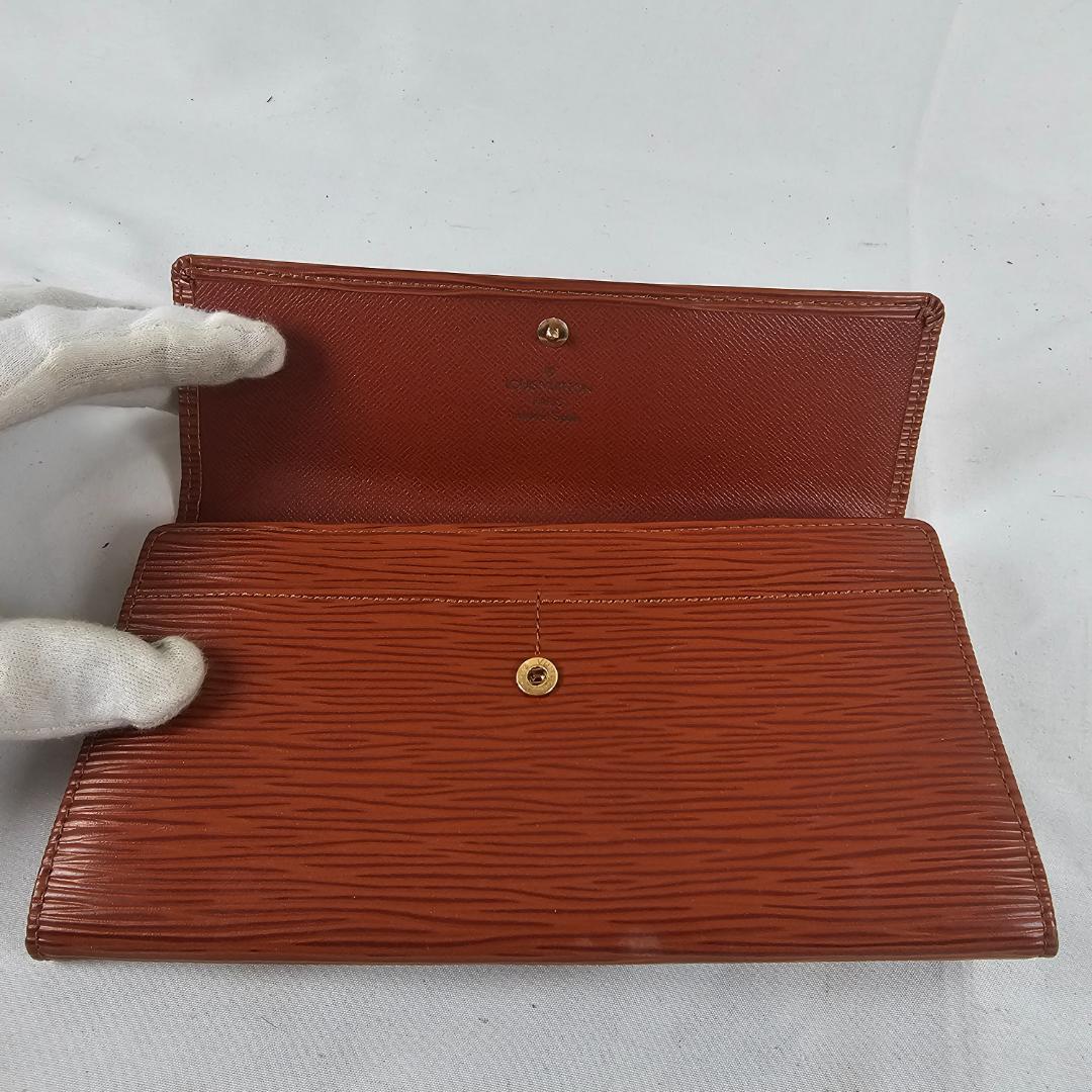 ルイヴィトン 長財布 エピ ポルトフォイユ サラ ケニアブラウン 茶