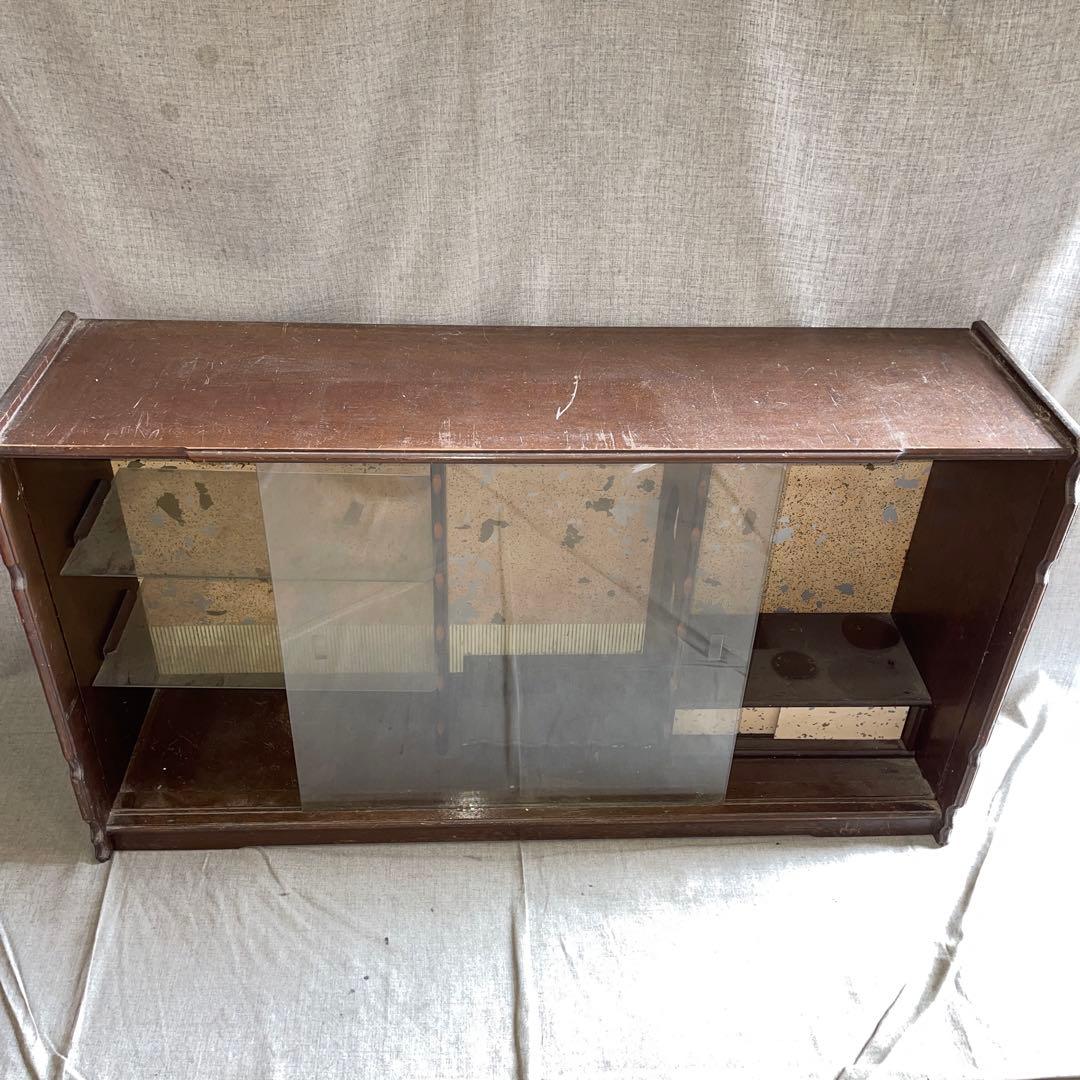 レトロ　飾り棚　ガラス扉 コレクションケース　茶棚　茶箪笥　古民家 家具　和風