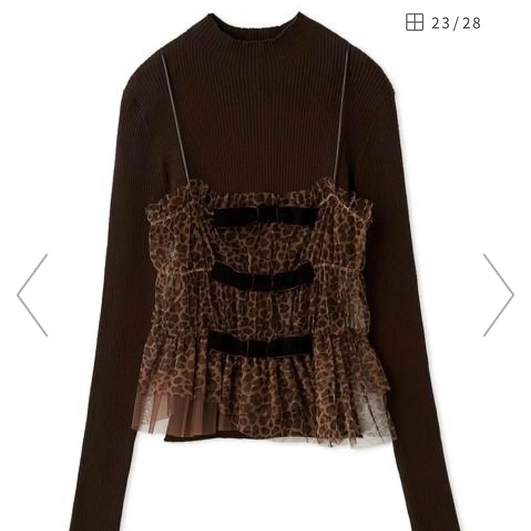lily brown リボンビスチェセットニットトップス