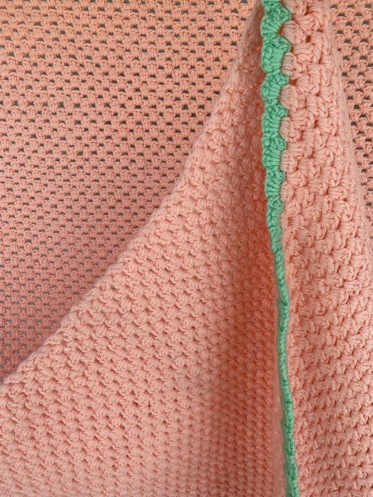 古着 ビンテージ 80s 厚 グラニー ブランケット 絨毯 キャンプ ラグ 美品
