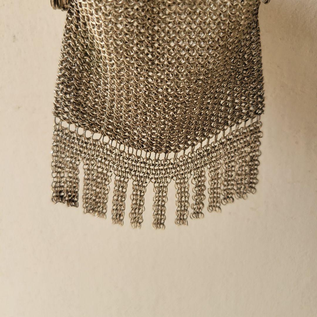 フランス　アンティーク　メタルメッシュパース　シャトレーン