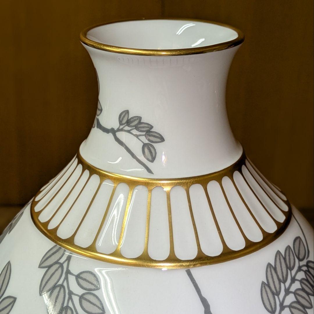 大倉陶園 OKURA 金彩色絵 藤の花 花瓶 高さ35cm