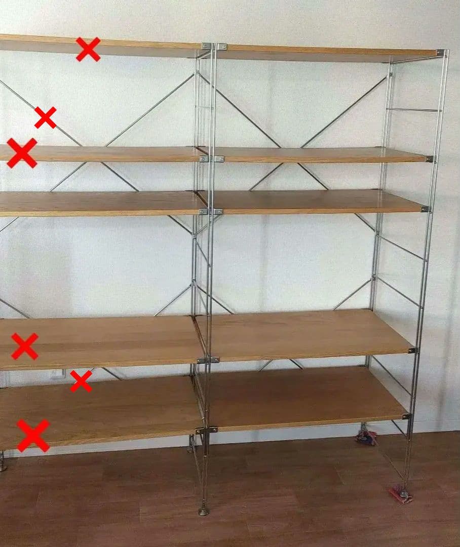 【都内直接取引】無印良品 ステンレスユニットシェルフ オーク材 ワイド大　セット