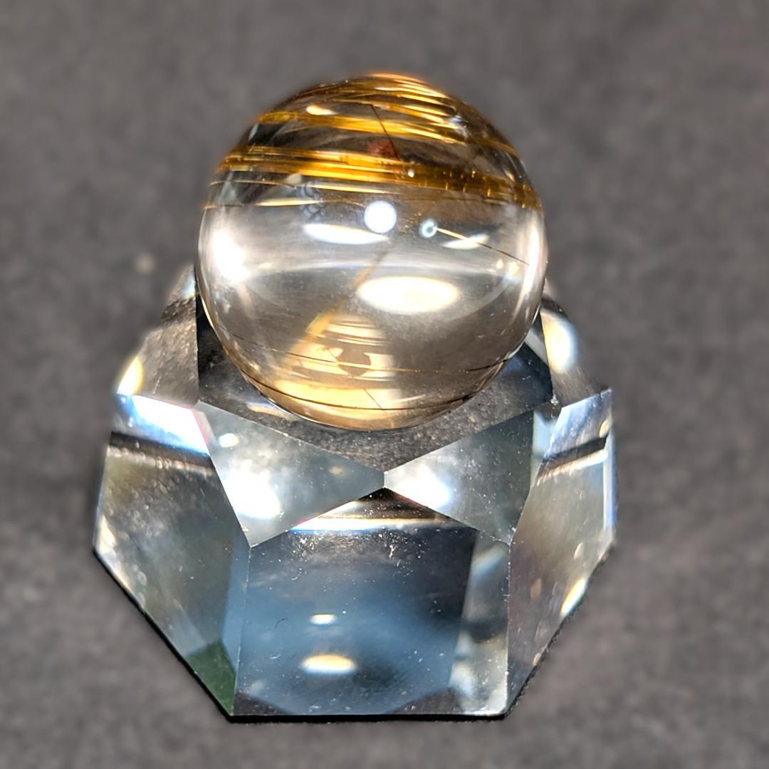 一点物 タイガータイチンルチルスフィア 18ミリ クリスタル台座 最強金運