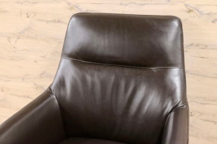 GMFK445○IDC大塚家具 アームチェア フォルテ 総革 ダークブラウン 1