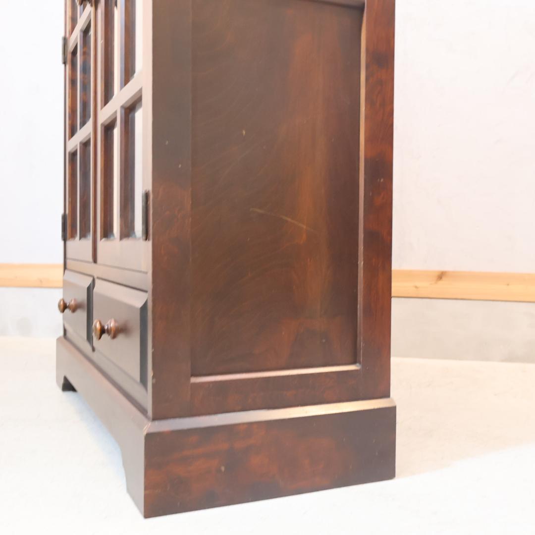 北海道民芸家具 樺材無垢 本棚 ブックキャビネット 天然木 収納家具 飾り棚