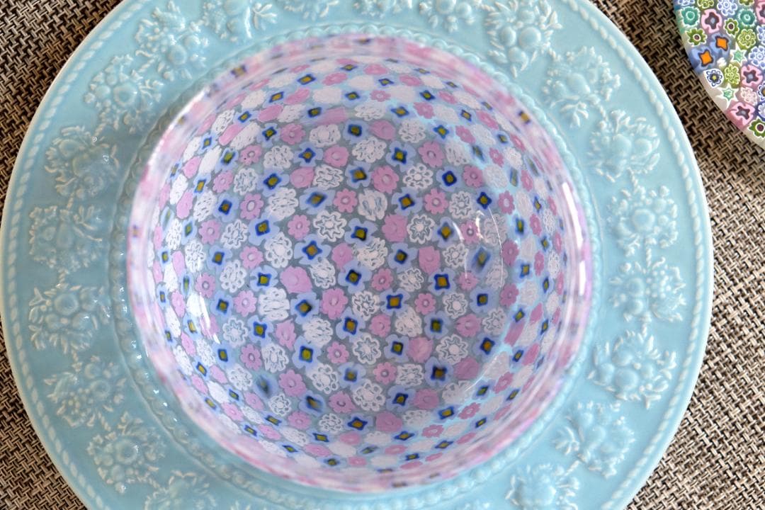 ミルフォオリ ベネチアングラス 吹きガラス 花瓶 伊藤聡信 田子美紀 江波冨士子