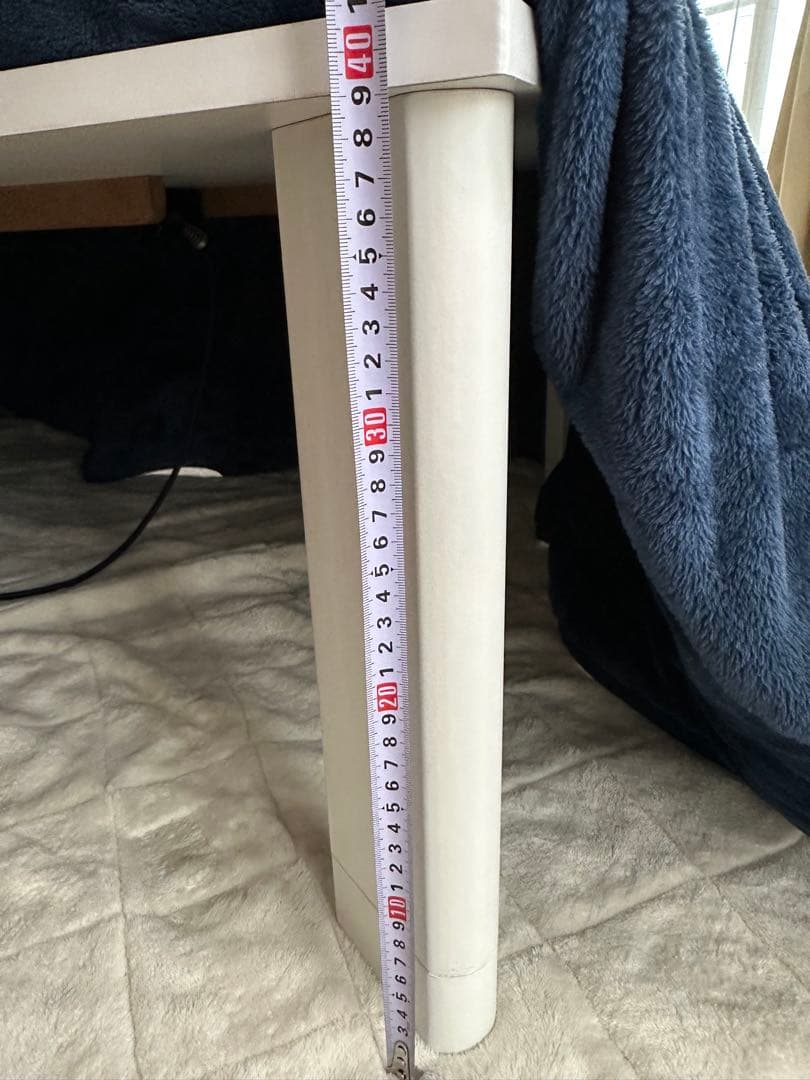 ホワイト 大きめ こたつ 120cm×80cm×高さ39cm（34+5）