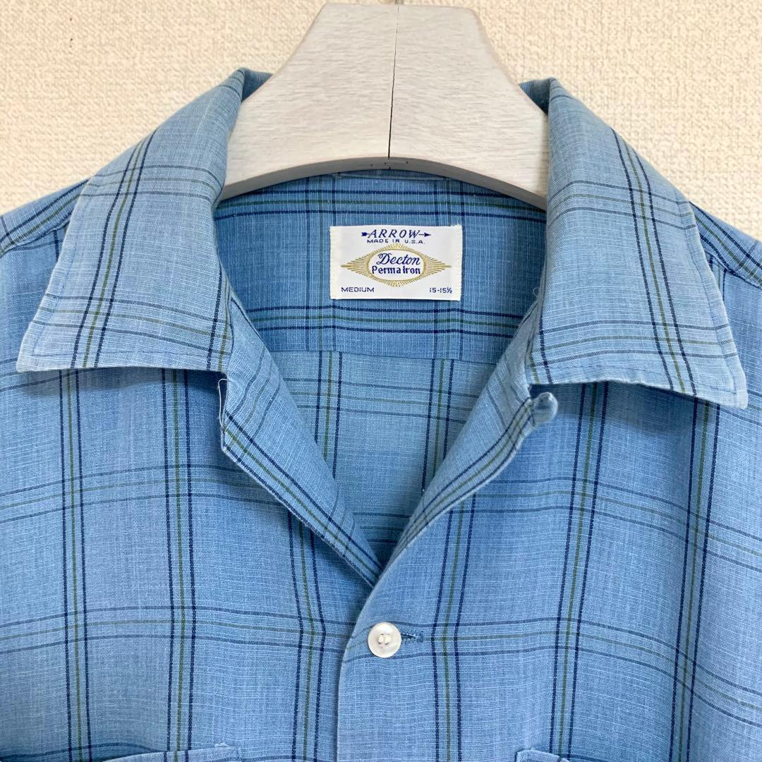 60s ARROW ビンテージ コットン チェック シャツ ロカビリー アロー