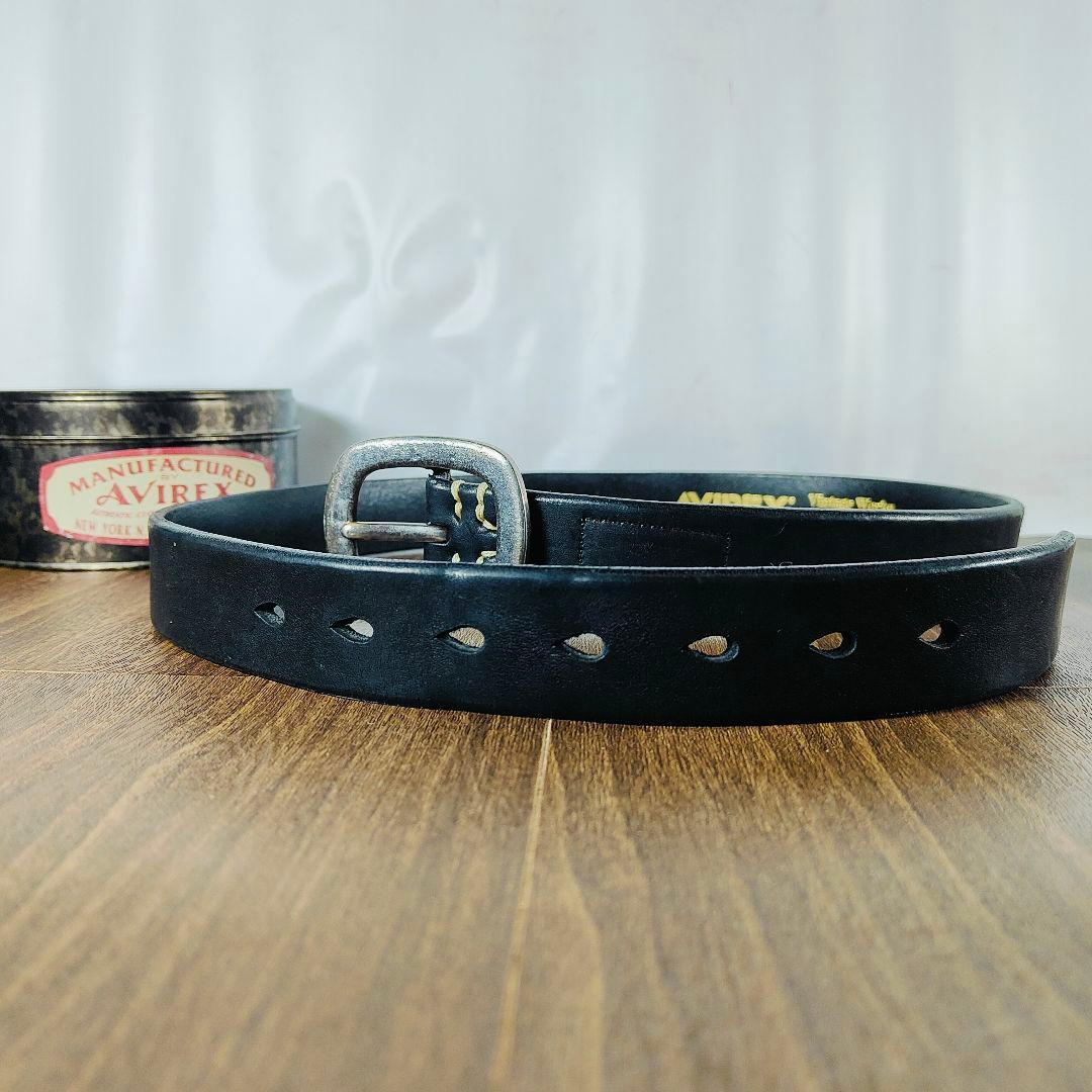 【極上極美品】ヴィンテージワークス× AVIREX　高級ドレスベルト 付属品完備