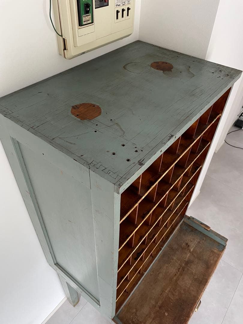 ペイント仕分け棚 イギリスアンティーク 什器 家具 棚　ラック