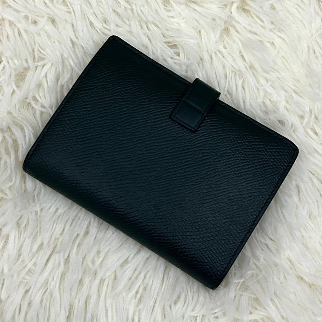 CELINE ミディアム ストラップ ウォレット 二つ折り財布 グリーン系