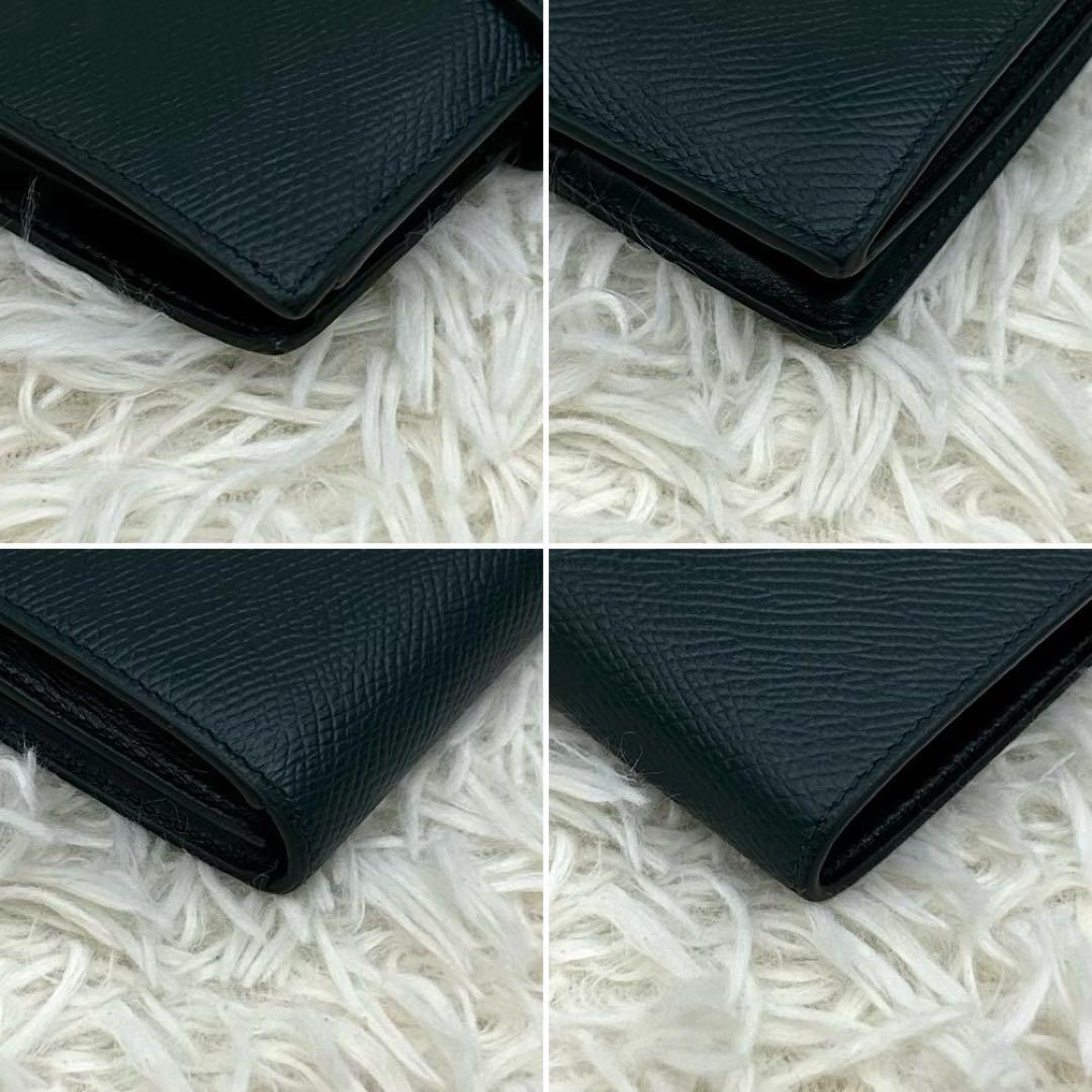 CELINE ミディアム ストラップ ウォレット 二つ折り財布 グリーン系