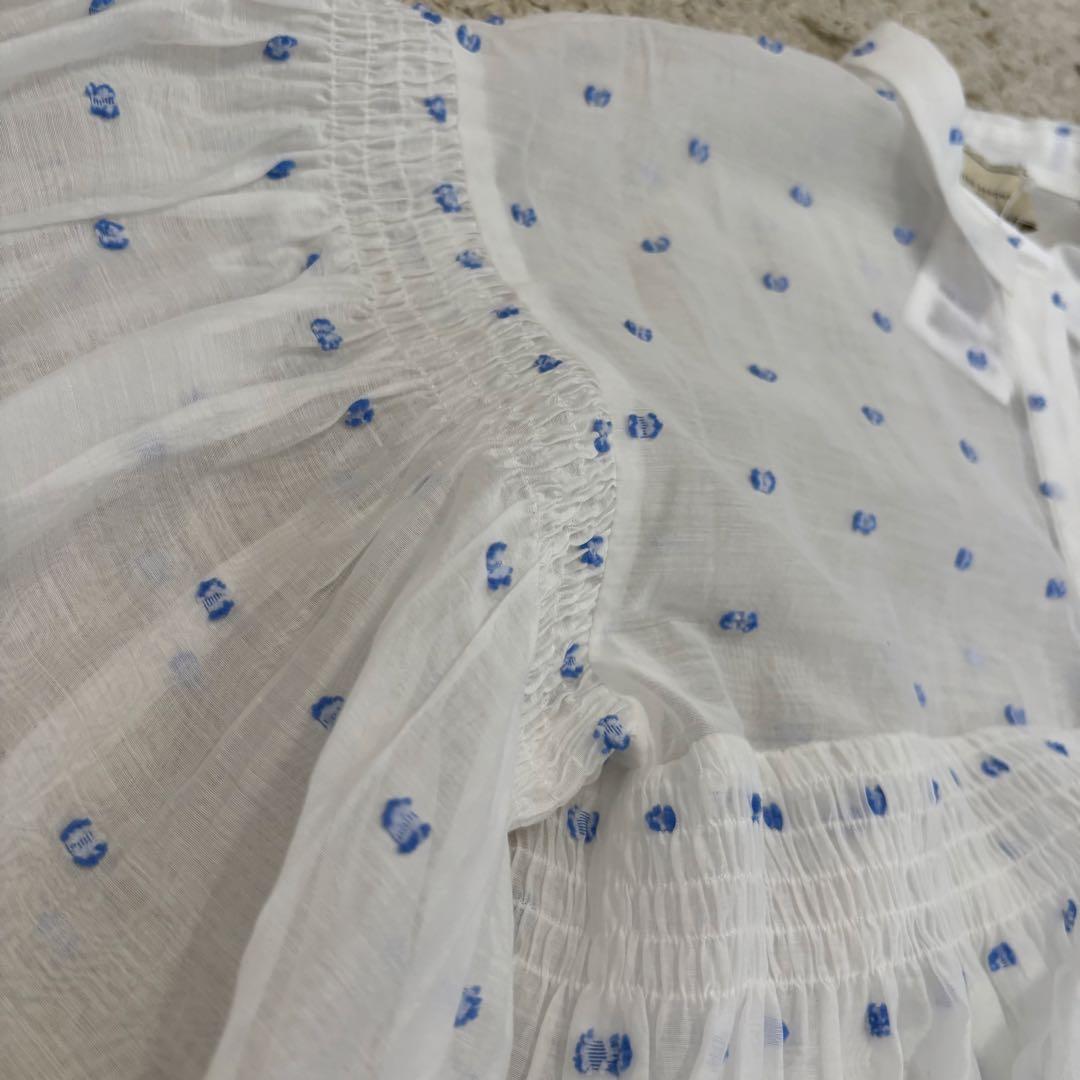 新品タグ付き　ユナイテッドアローズ　シャーリング ジャカードブラウス フリル