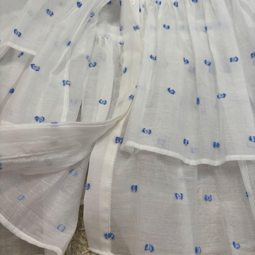 新品タグ付き　ユナイテッドアローズ　シャーリング ジャカードブラウス フリル