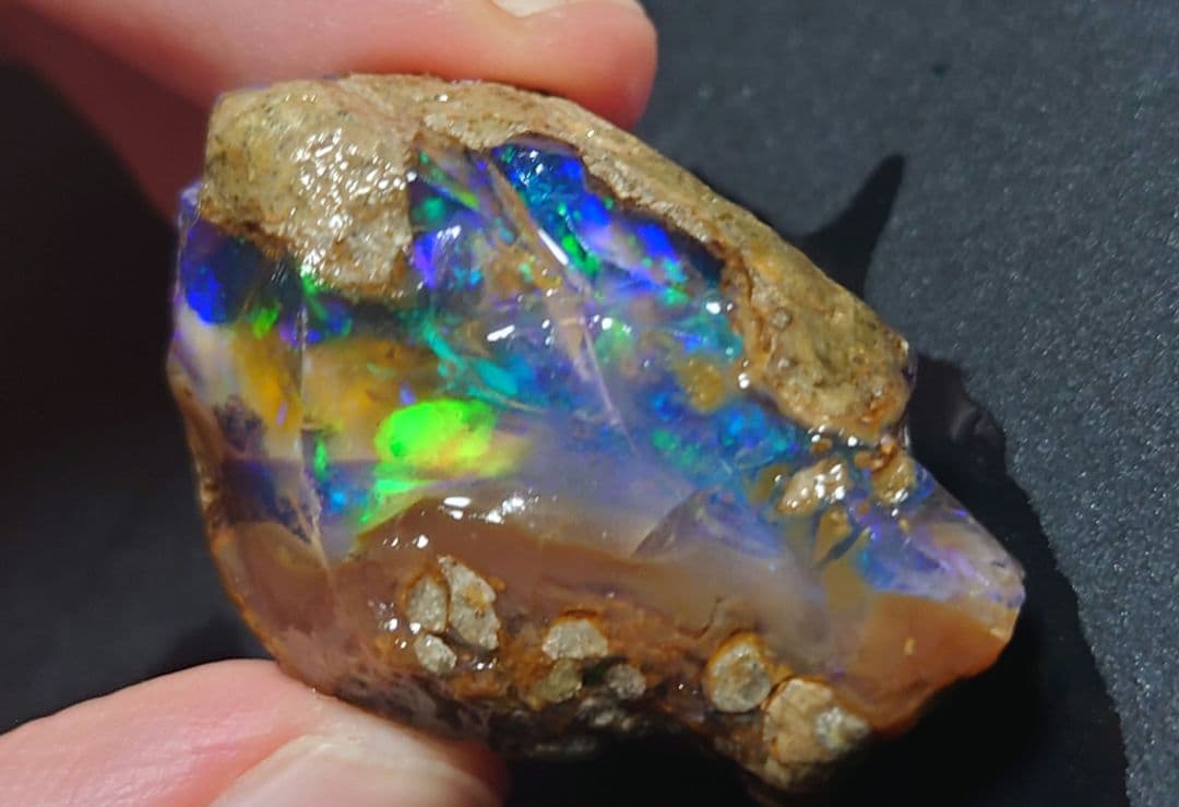 【50CT】エチオピア　オパール　原石　青　鉱物標本　ウェロ産