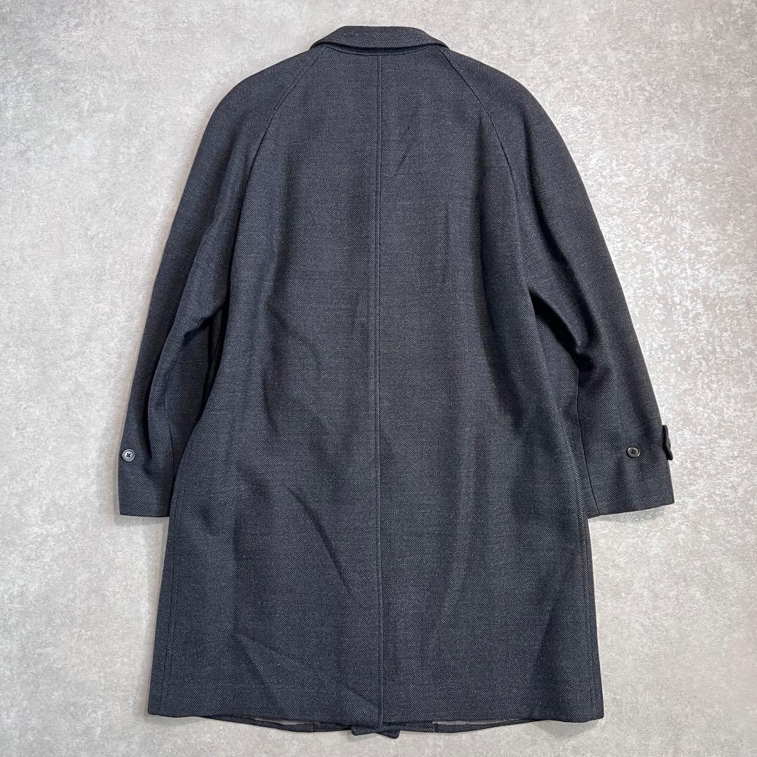 【美品】BEAMSF カシミヤ混 ヘリンボーンウールチェスターコート グレー48