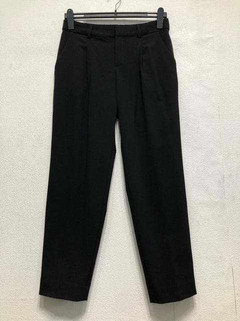 新品☆Lグラマーサイズ♪黒系無地ストレッチ洗えるパンツスーツ◯D358