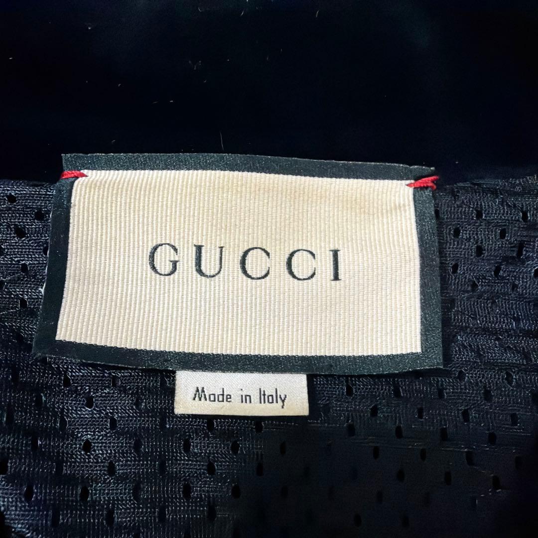 GUCCI グッチ20SS刺繍ロゴシェニールベロアセットアップブルゾンSパンツM