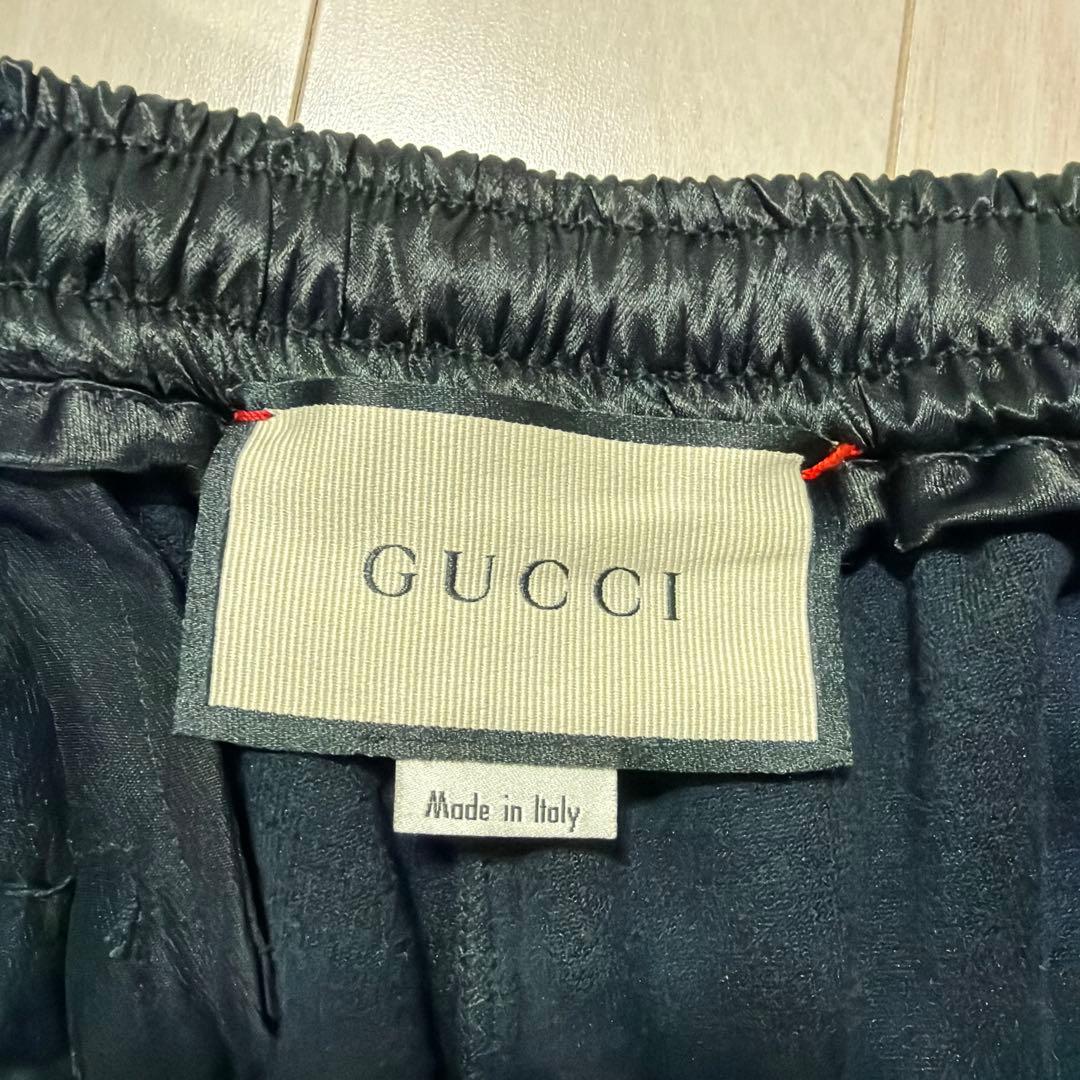 GUCCI グッチ20SS刺繍ロゴシェニールベロアセットアップブルゾンSパンツM