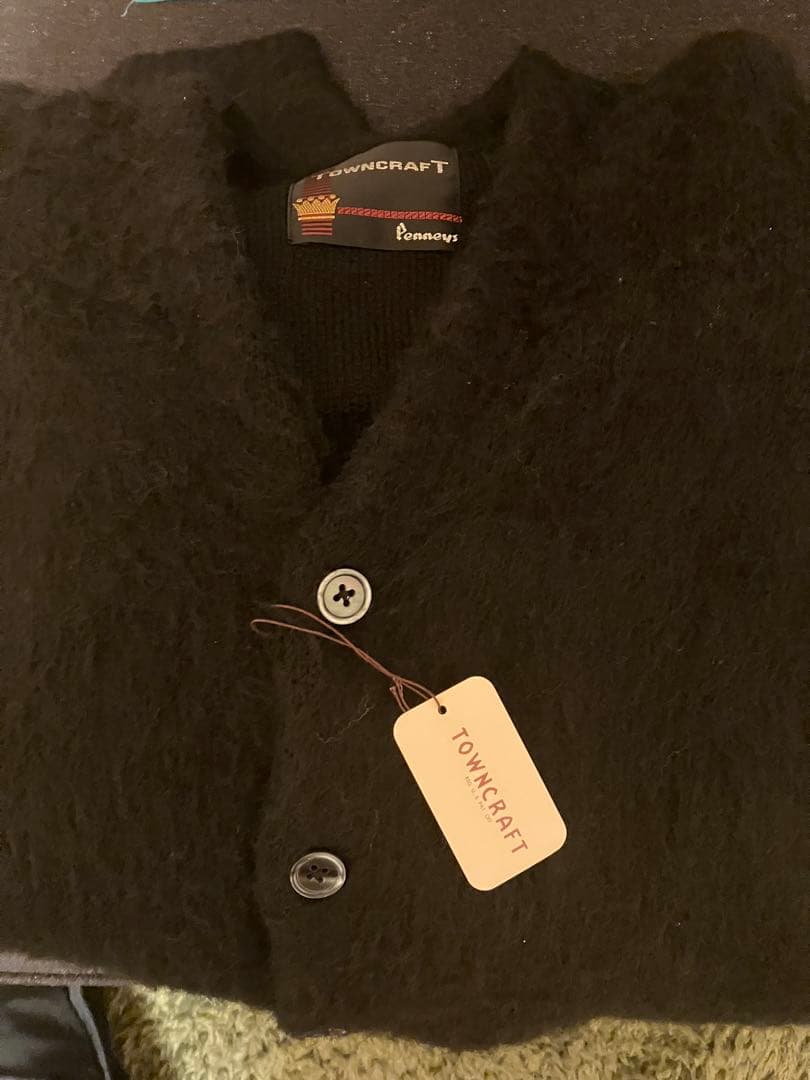 トップス TOWNCRAFT SOLID SHAGGY CARDIGAN BLACK