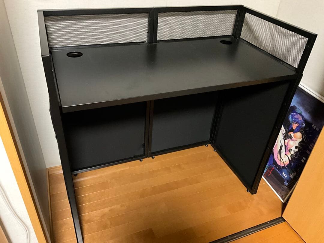 折りたたみDJブース向けテーブル（スチール製ブラック）店舗什器にも