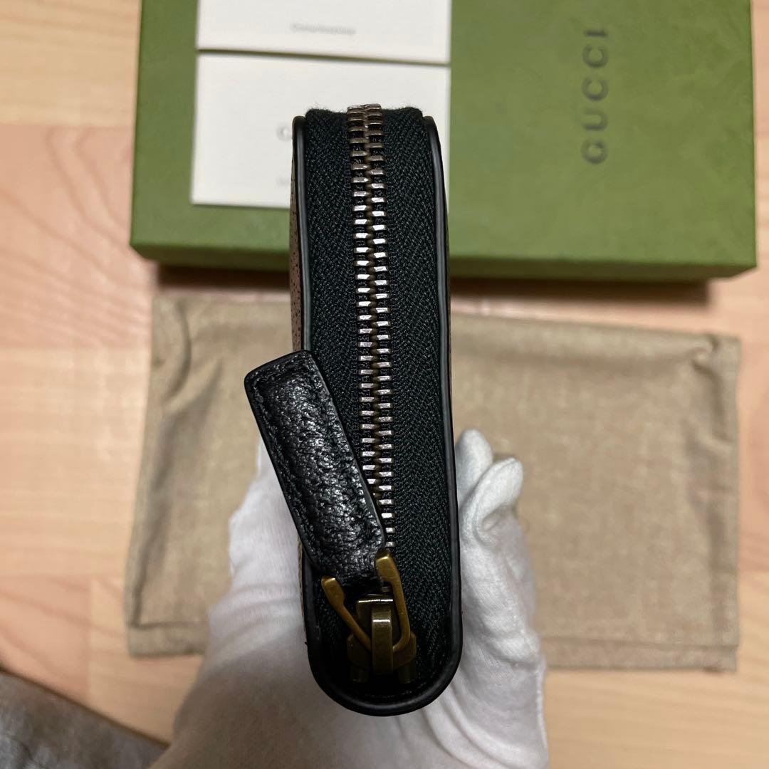 GUCCI 黒 レザー 長財布 GGロゴ