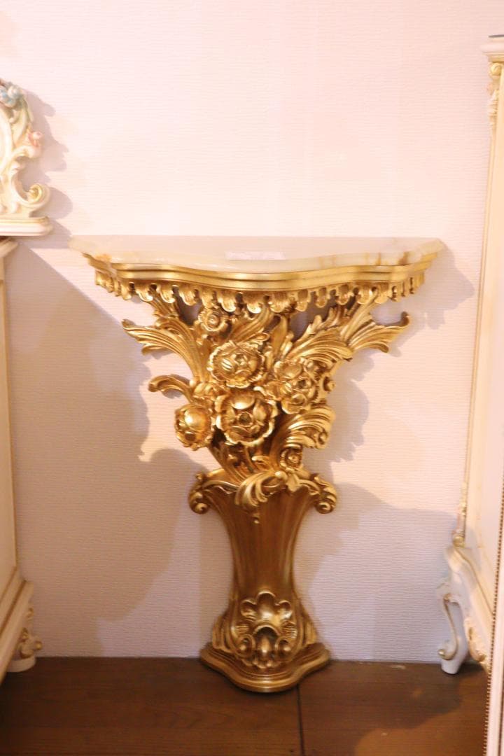 コンソール SILIK イタリア 大理石 白家具 シリック ゴールド