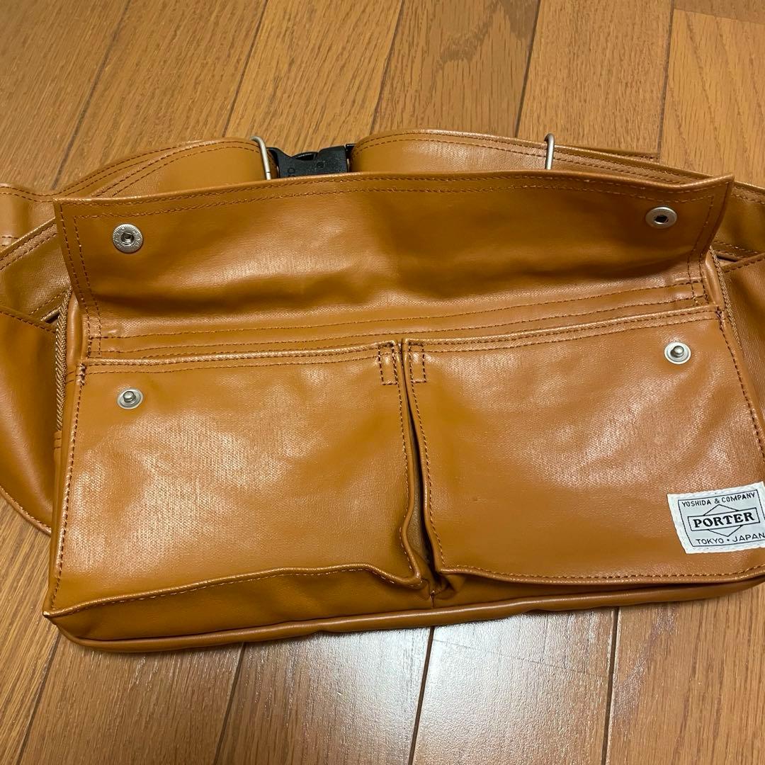 【PORTER】ポーター　キャメル　ボディバッグ　ヒップバッグ　ショルダーバッグ