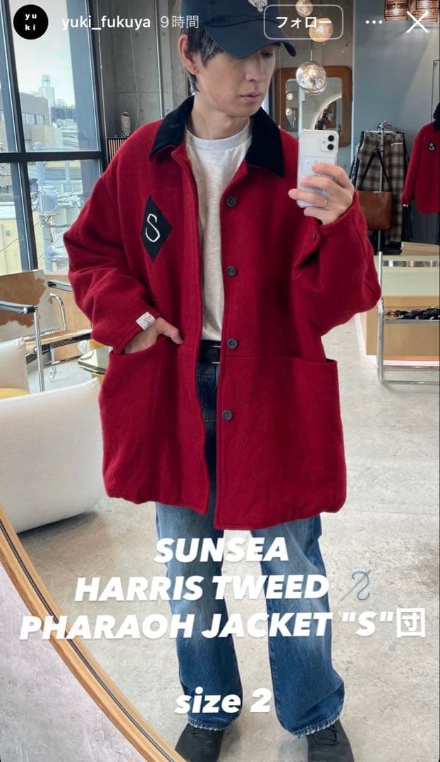 ジャケット・アウター SUNSEA HARRIS TWEED PHARAOH JACKET size2