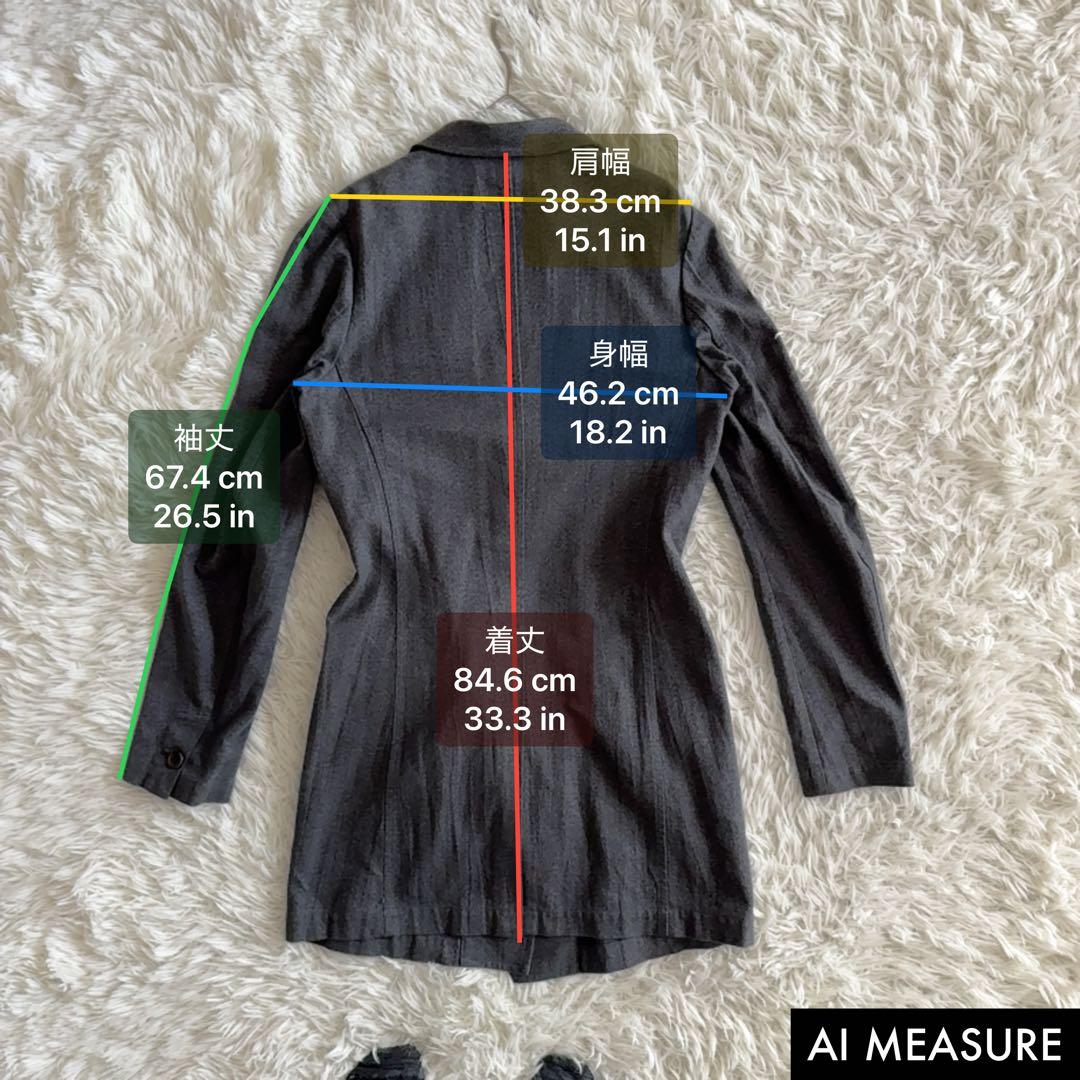 Y’s ワイズ ロングコートジャケット 羽織り 2サイズ グレー ユニセックス