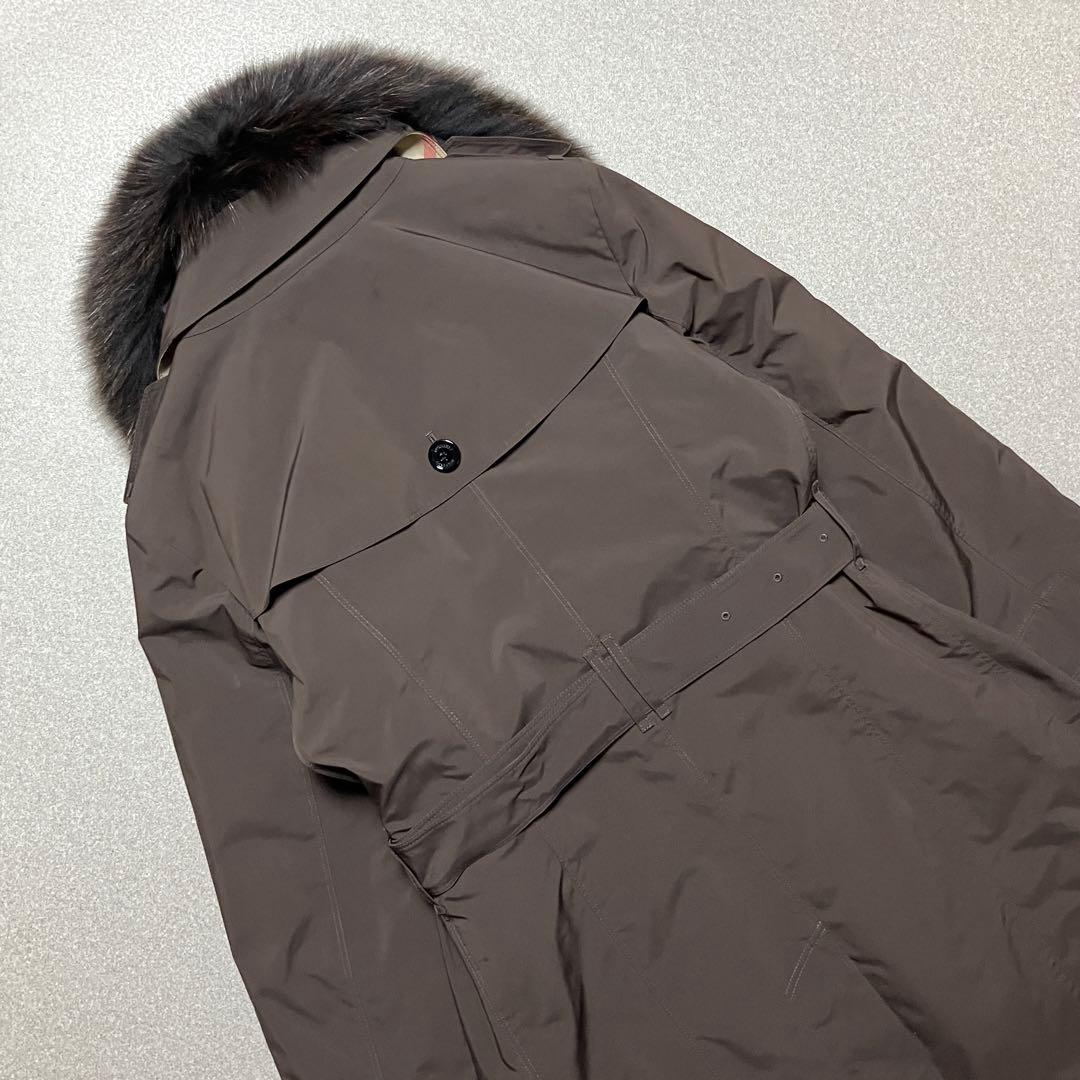 希少✨バーバリーロンドン 46 ファー付きトレンチコート メガチェック 5way