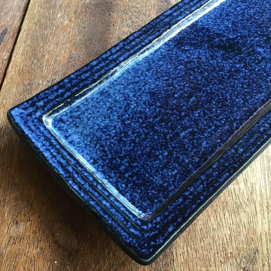 サクラ草です。新品美濃焼　コバルトリム長皿　焼き物皿ペア2枚セット他