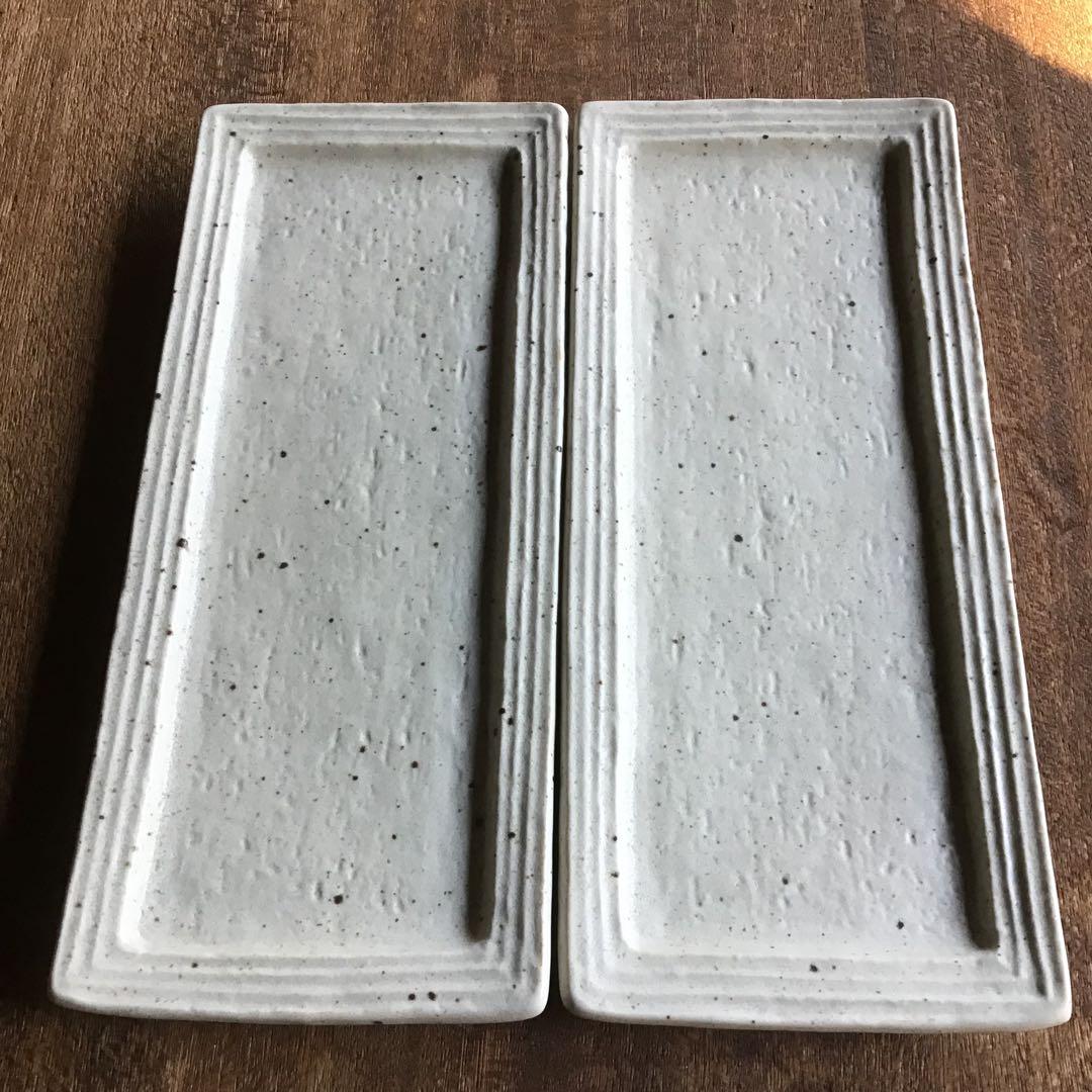 サクラ草です。新品美濃焼　コバルトリム長皿　焼き物皿ペア2枚セット他