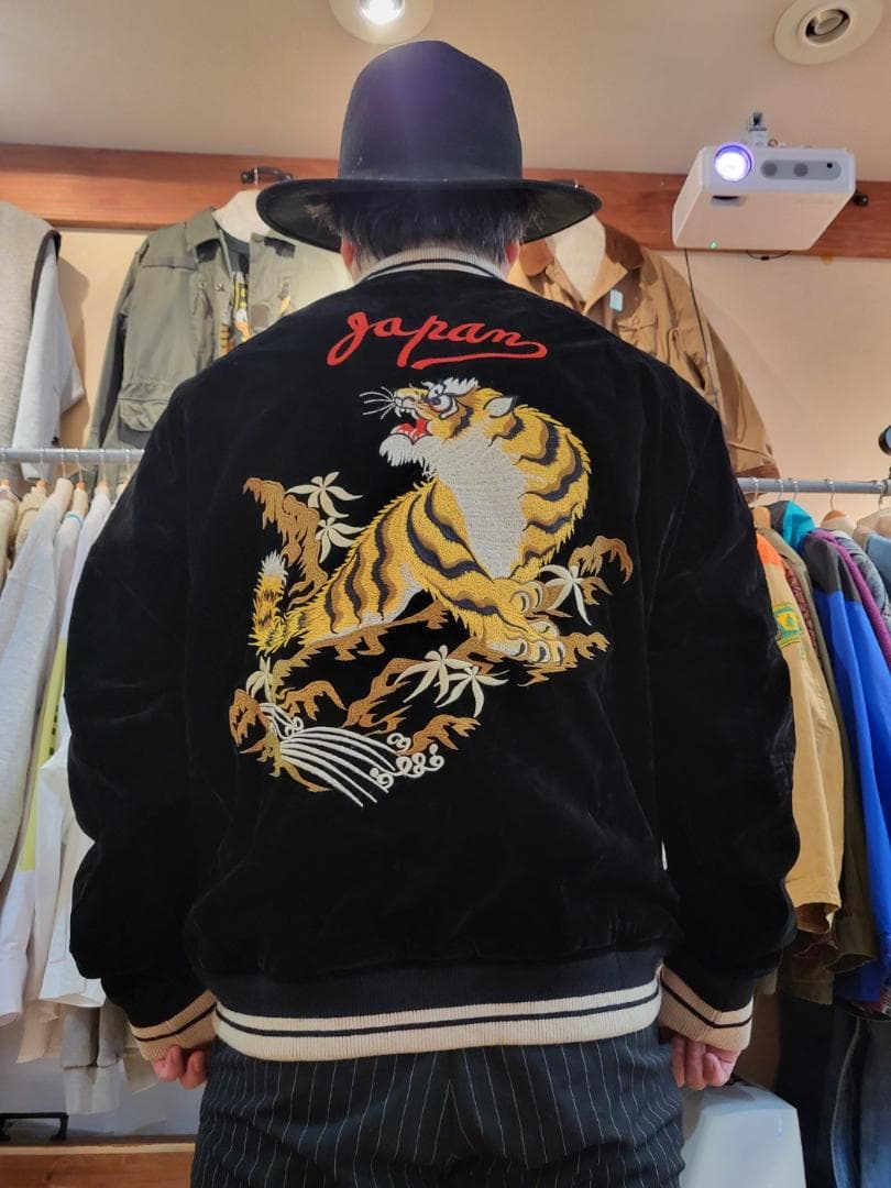 50'sライク刺繍ベロアリバーシブルスカジャン●サイズXXL●（商品番号4964