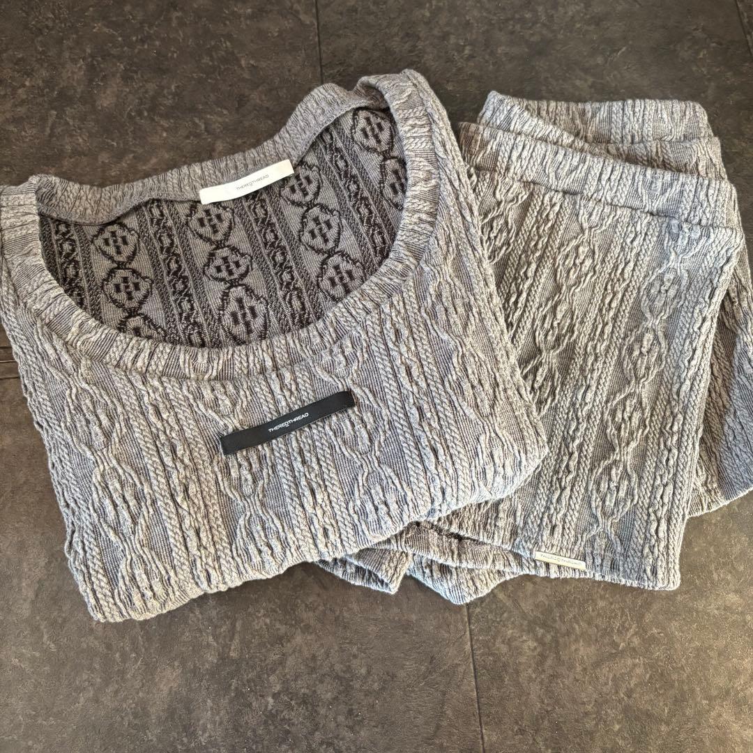 トップス THEREDTHREAD S cable knit ensemble