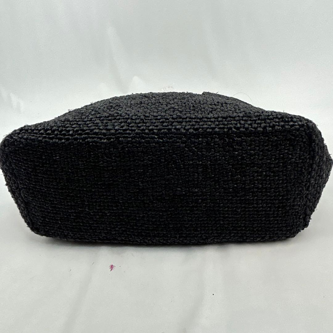 【美品】ヘレンカミンスキー　トートバッグ　カゴバッグ　ラフィア　編み込み　黒