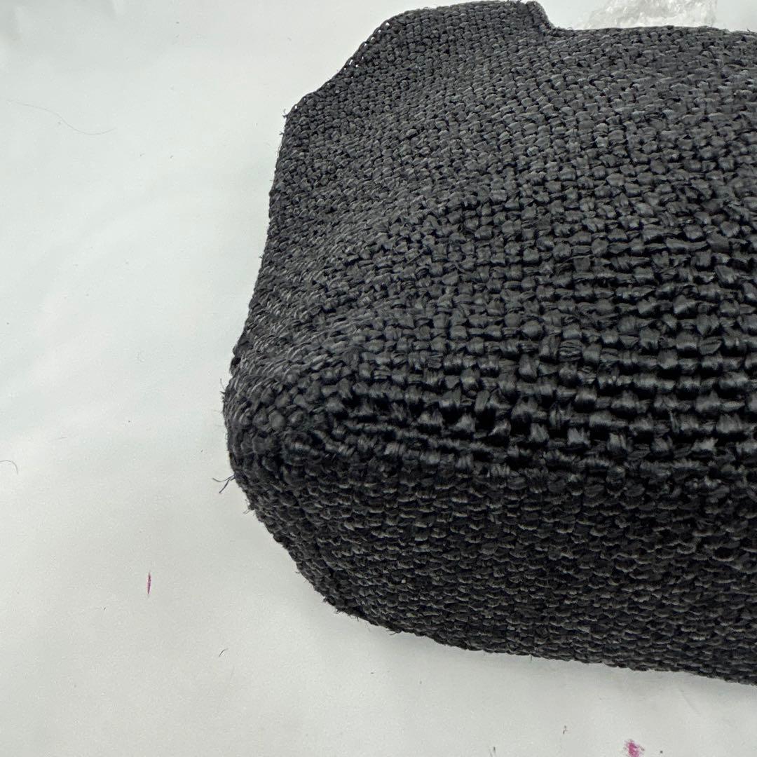 【美品】ヘレンカミンスキー　トートバッグ　カゴバッグ　ラフィア　編み込み　黒