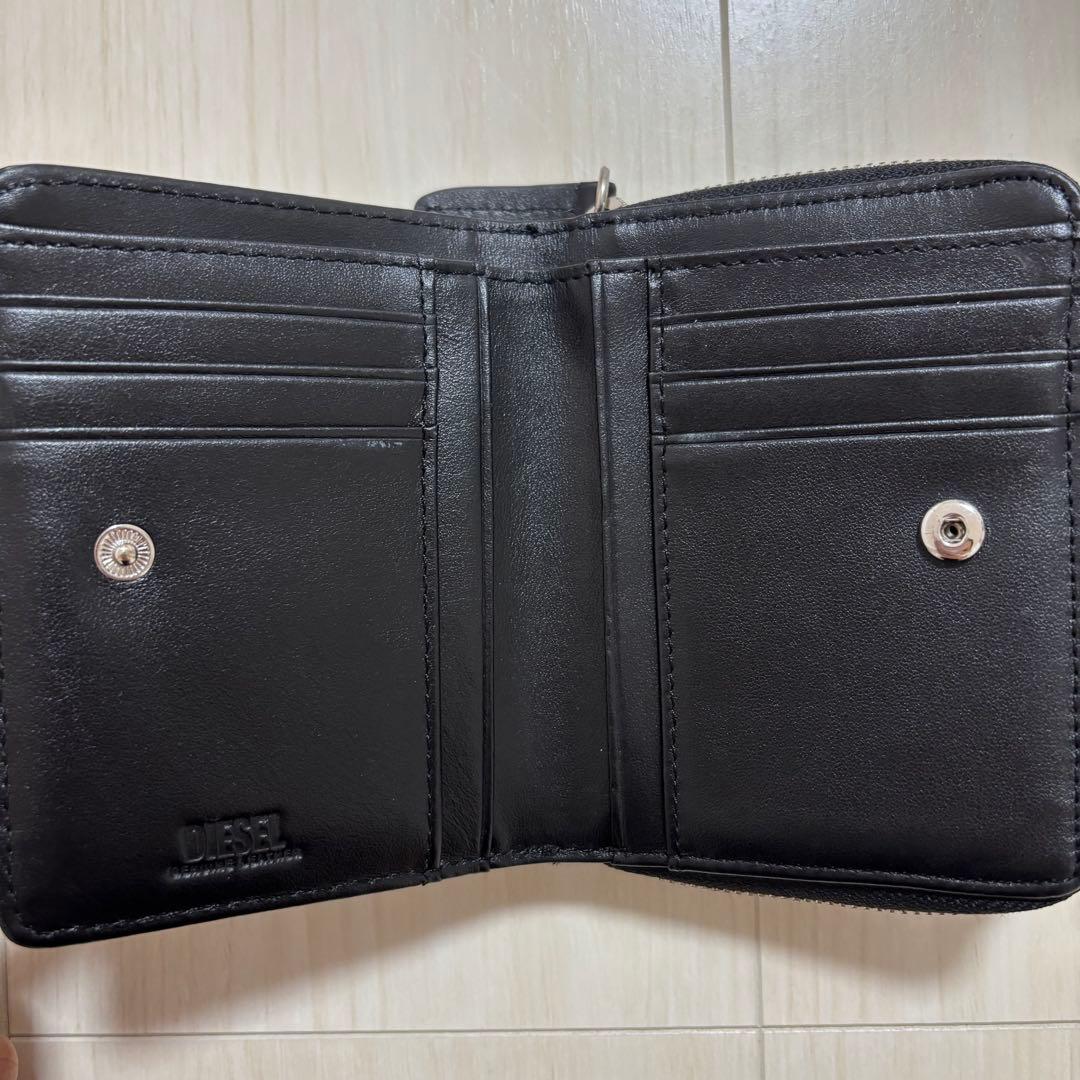 DIESEL ブラックレザー2つ折り財布