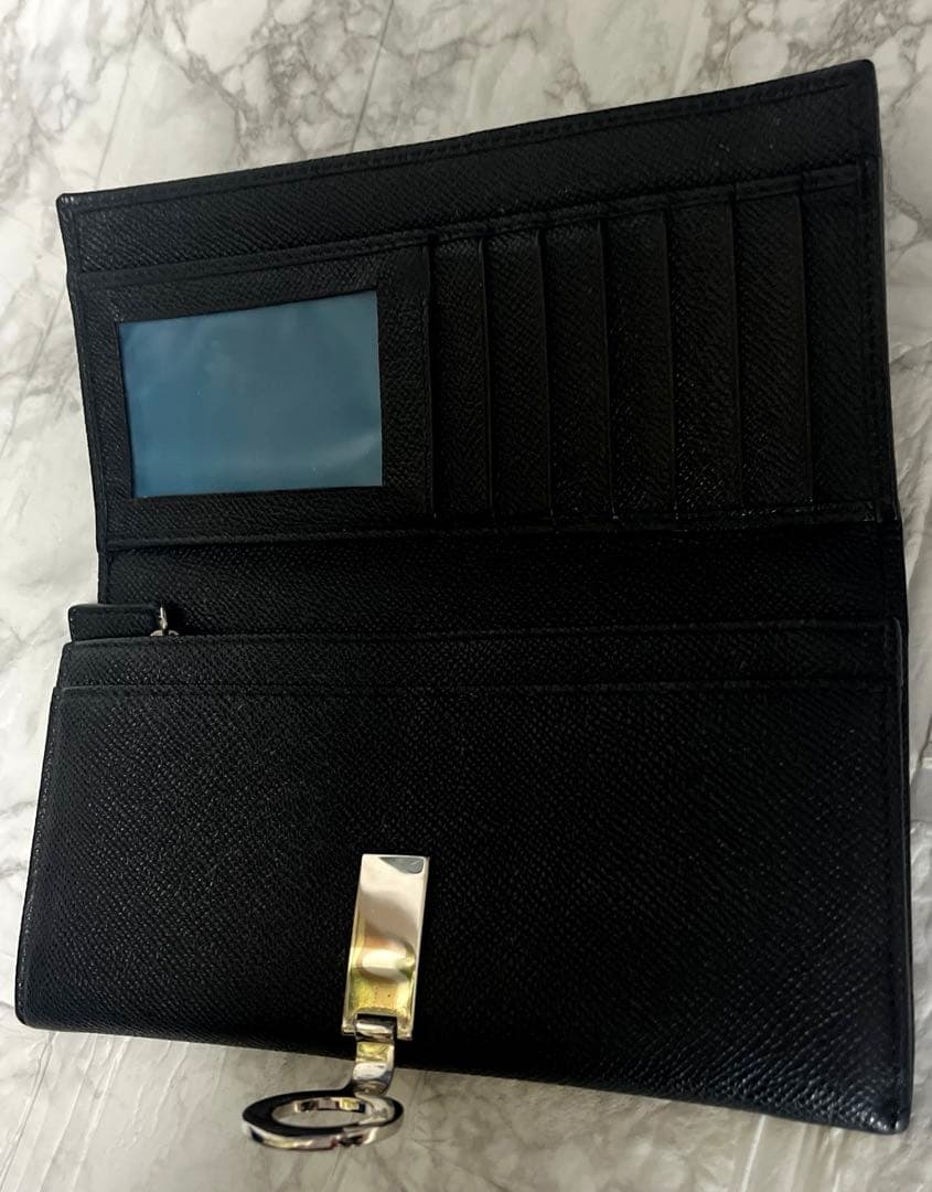 BVLGARI ロゴクリップ　長財布　ブラック　美品　クレインレザー