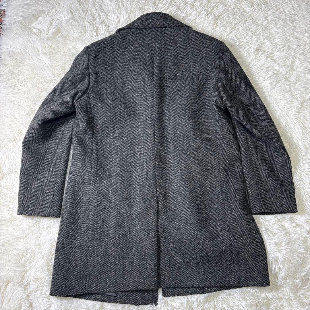 極美品✨HarrisTweed ハリスツイード　ミドル丈　ステンカラーコート