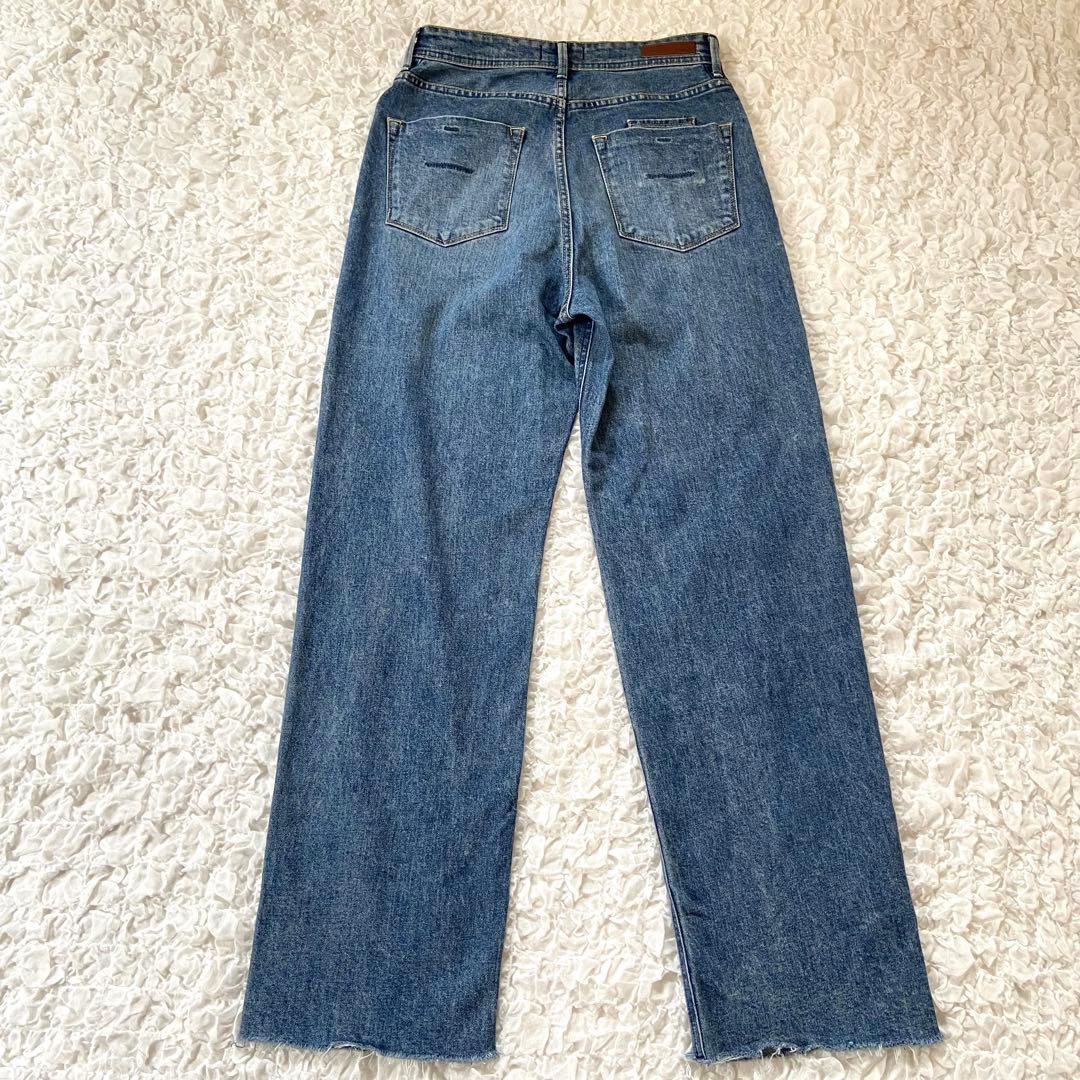 YANUK Lea ボーイズストレート 26インチ カットオフ ストレッチ