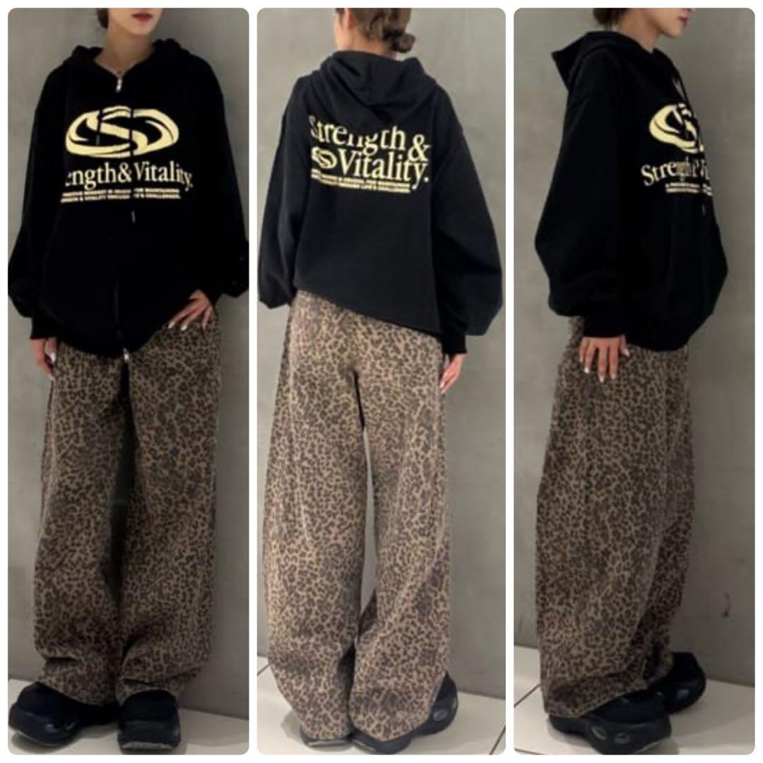 新品タグ付【SLY】 LEOPARD WIDE LEG PT-D レオパード