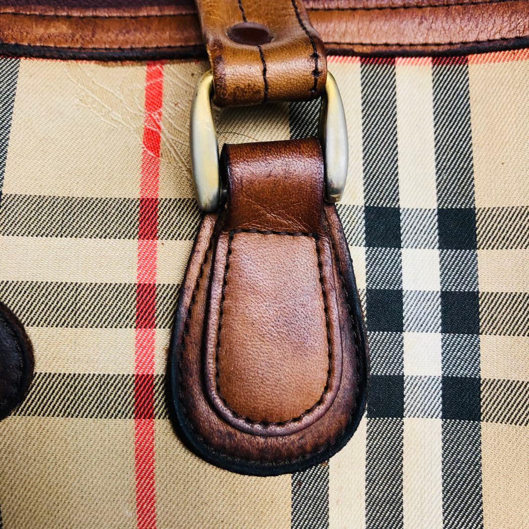 バーバリー ノバチェック柄 ミニボストンバッグ ハンドバッグ シャドーホース