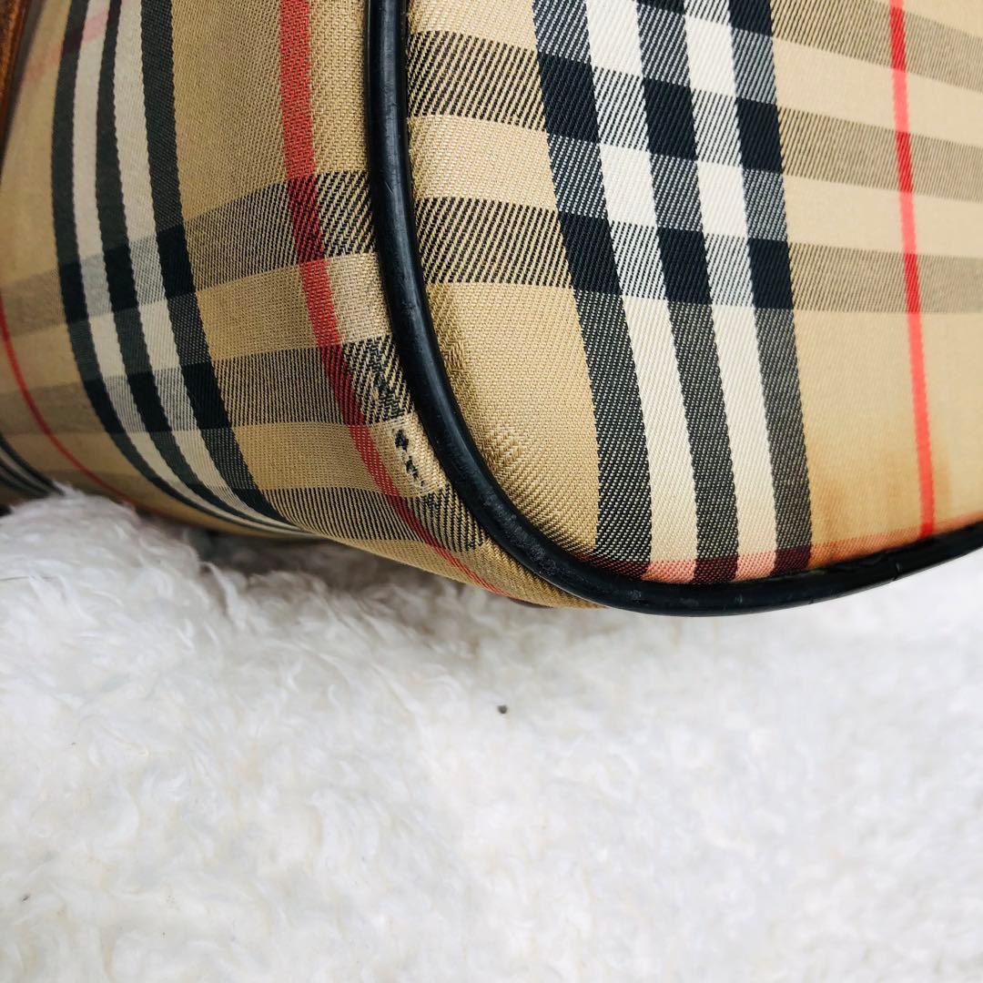 バーバリー ノバチェック柄 ミニボストンバッグ ハンドバッグ シャドーホース