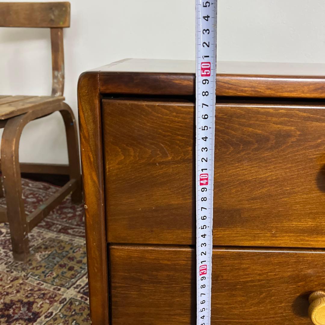 古家具 大きめのサイズ◼︎深谷木工 引き出し3杯 整理棚 収納棚 木製家具