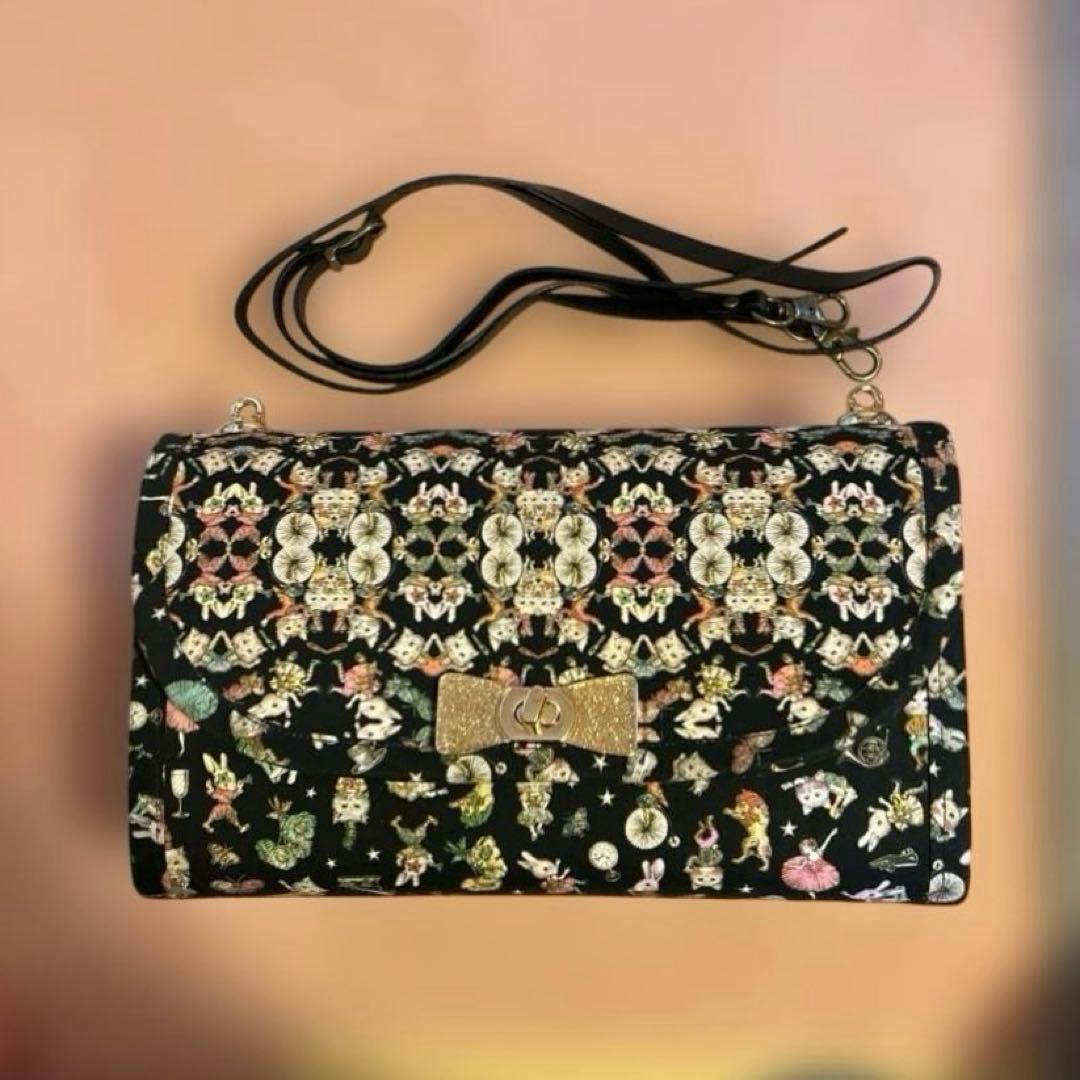 新品未使用　ハンドメイド　がま口付き蛇腹￼バッグ　マイリトルテイラー万華鏡柄