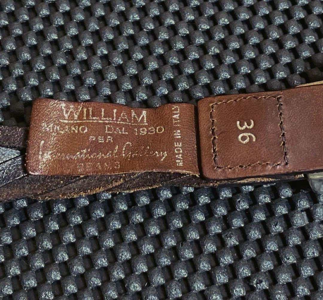 WILLIAM ウィリアム レザーメッシュベルト プンターレ 36 BEAMS